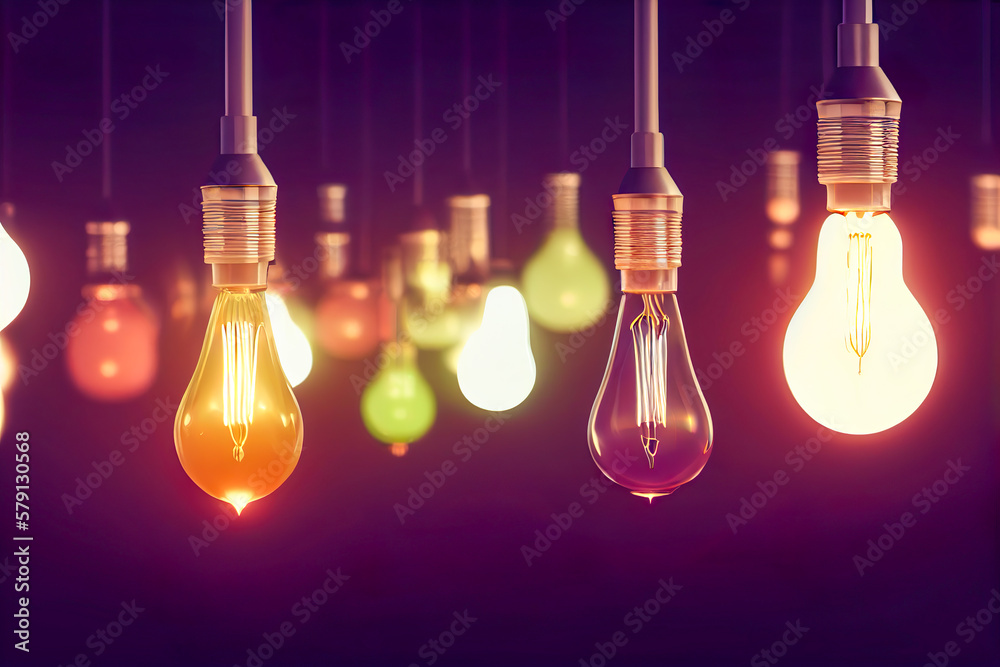 Lightbulb Abstract Background - Generative AI Lightbulb Abstract Background - Generative AI