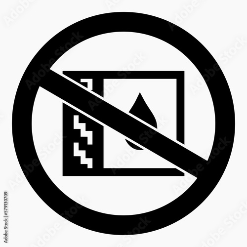 No drop icon. Leak protection. Water protection. No water. Vector icon.
