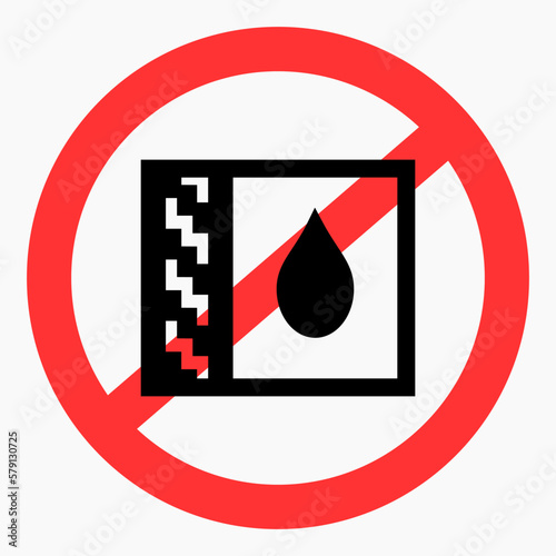 No drop icon. Leak protection. Water protection. No water. Vector icon.