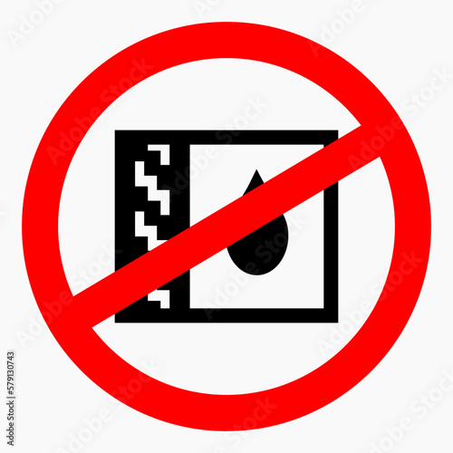 No drop icon. Leak protection. Water protection. No water. Vector icon.