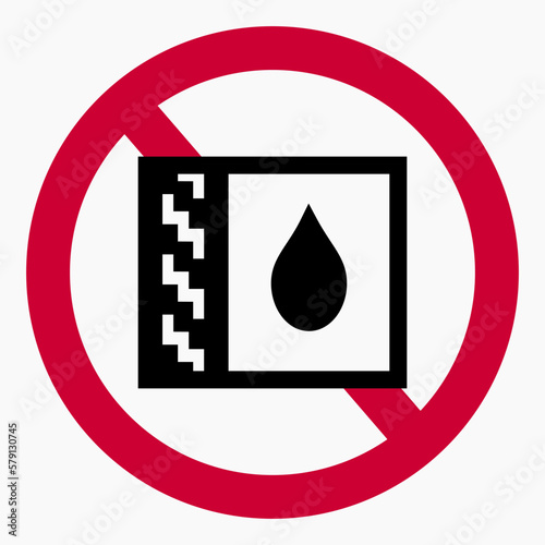 No drop icon. Leak protection. Water protection. No water. Vector icon.