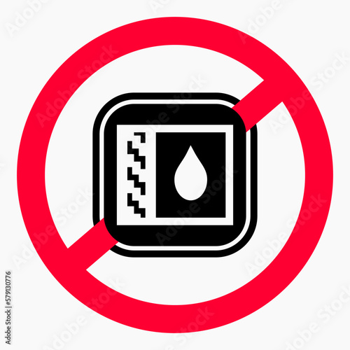 No drop icon. Leak protection. Water protection. No water. Vector icon.