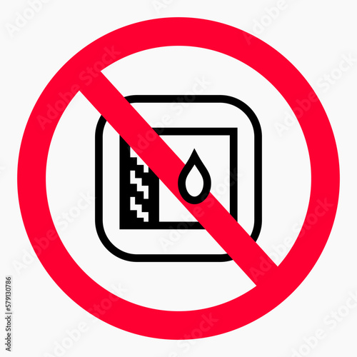 No drop icon. Leak protection. Water protection. No water. Vector icon.