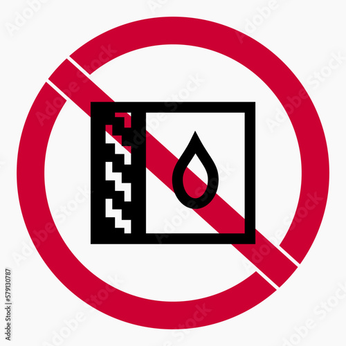 No drop icon. Leak protection. Water protection. No water. Vector icon.