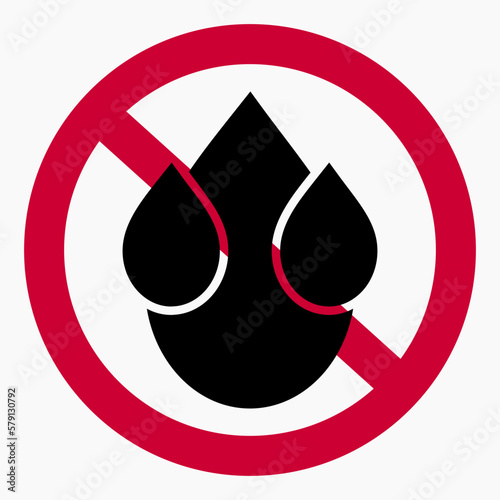 No drop icon. Leak protection. Water protection. No water. Vector icon.