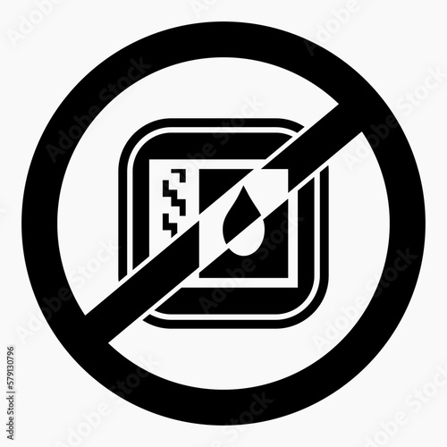 No drop icon. Leak protection. Water protection. No water. Vector icon.