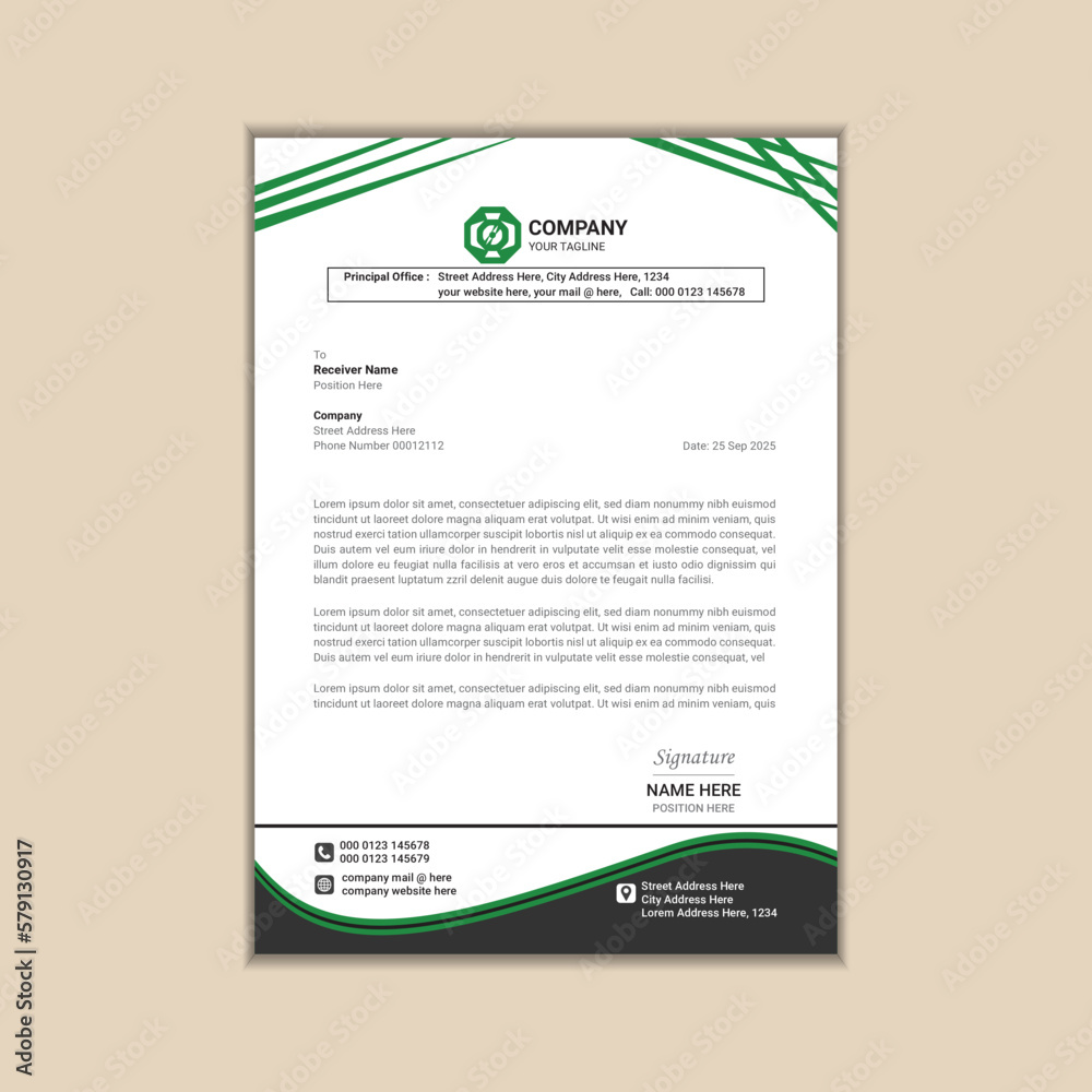 Creating a Simple and Clean A4 Corporate Business Letterhead with Vector Design and Bleed Creating a Simple and Clean A4 Corporate Business Letterhead with Vector Design and Bleed