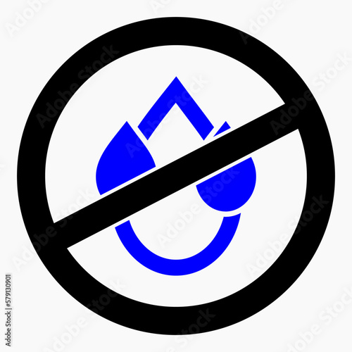 No drop icon. Leak protection. Water protection. No water. Vector icon.