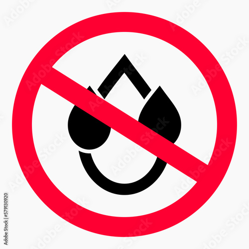 No drop icon. Leak protection. Water protection. No water. Vector icon.