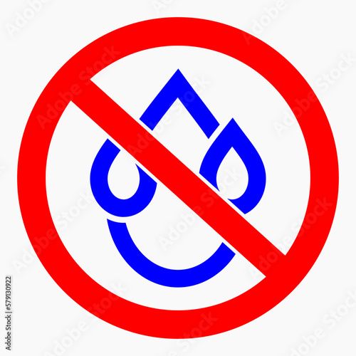 No drop icon. Leak protection. Water protection. No water. Vector icon.