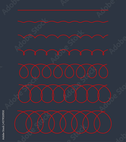 Set of Vector Mathematical Cycloid Curve Structure Set - Abstract Generative Art Elements  
 photo