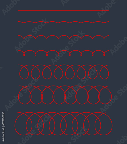 Set of Vector Mathematical Cycloid Curve Structure Set - Abstract Generative Art Elements  
