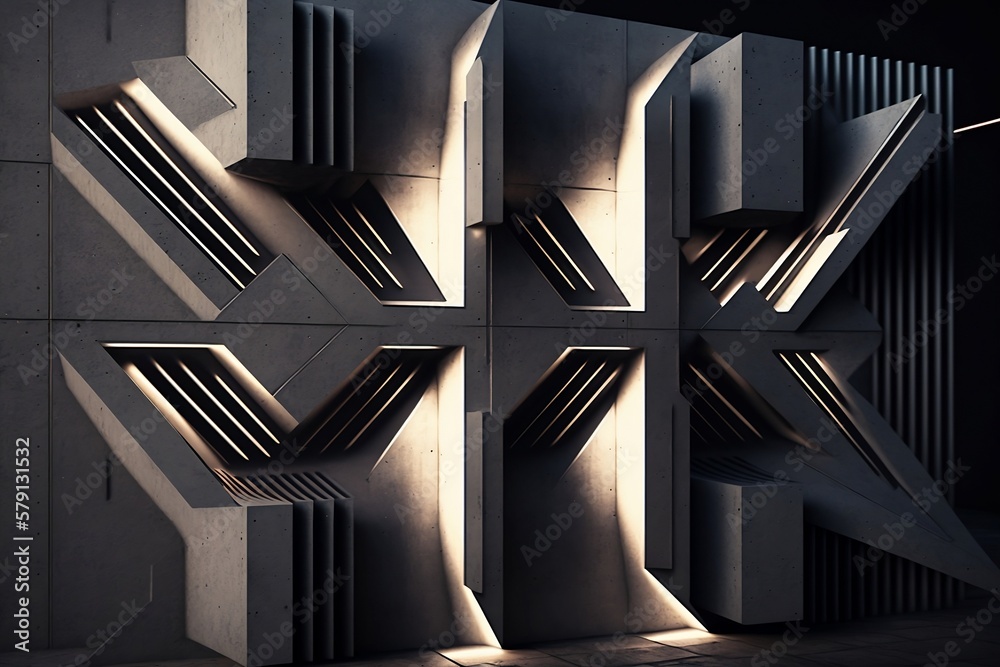 Brutalist Light Structure with Graphic Shapes in Killian Eng's Style ...