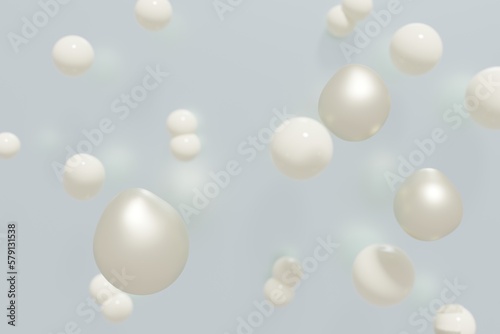 3d render of beauty cream or serum molecules on a blue background