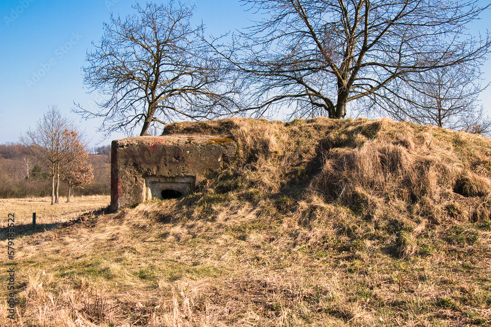A loophole of second war abandoned bunker. Czech Republic.