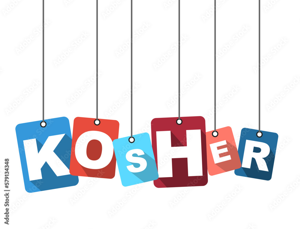 Colorful vector flat design background kosher. It is well adapted for web design.