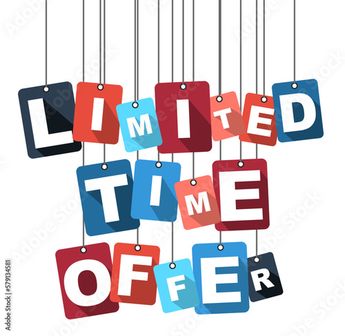 Colorful vector flat design background limited time offer. It is well adapted for web design.