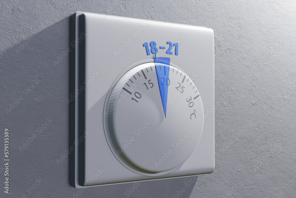 Air conditioner or heater temperature switch is set to 19 degrees