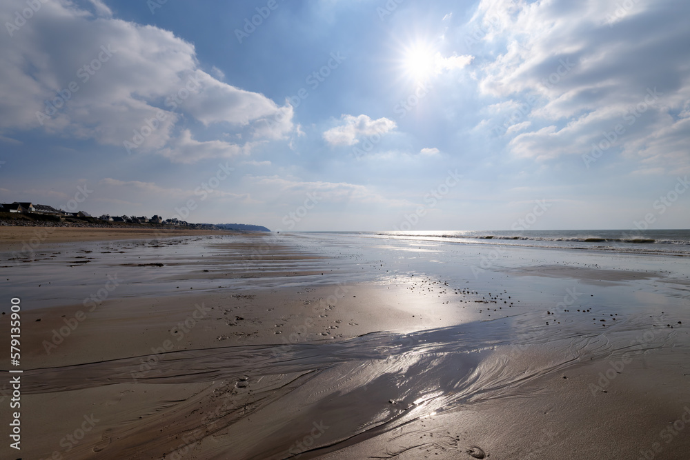 Beach of Jullouville in the Cotentin coast