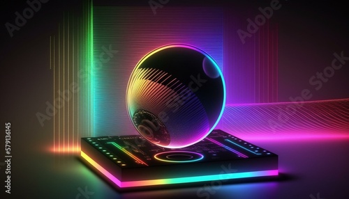 holographic iridescent neon semiconductor technology background