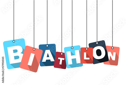 Colorful vector flat design background biathlon. It is well adapted for web design.