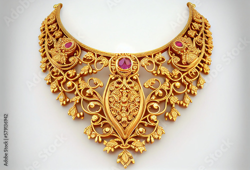 gold jewelry with white background