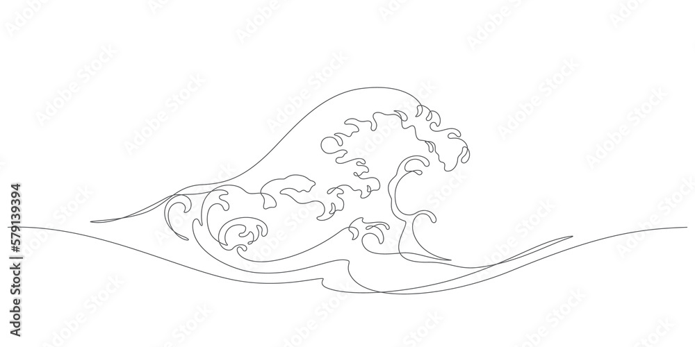 ocean wave rippled in continuous line drawing ocean wave rippled in continuous line drawing