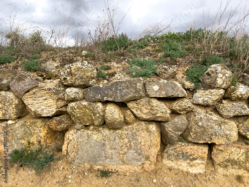 Muro de piedra rural