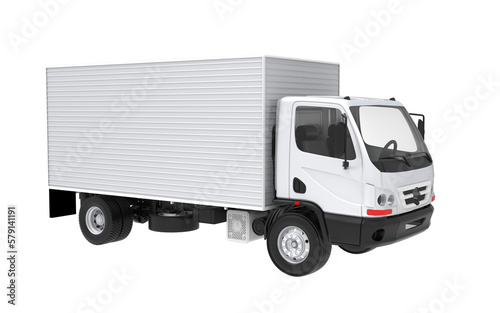 white truck isolated on white