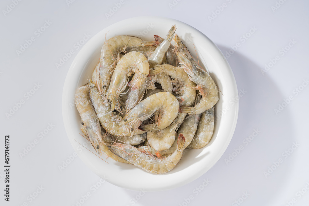 Frozen green shrimp under monochrome background monochrome Frozen green shrimp under monochrome background monochrome