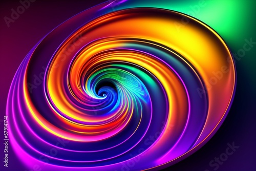 abstract colorful spiral fluid 3d render holographic iridescent neon curved wave in motion