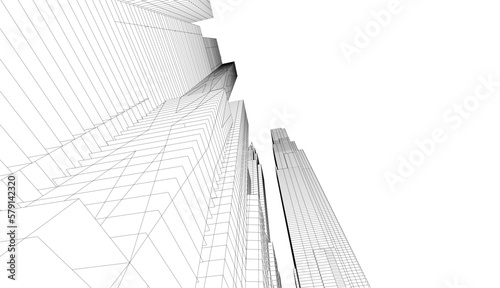 City architecture vector 3d illustration