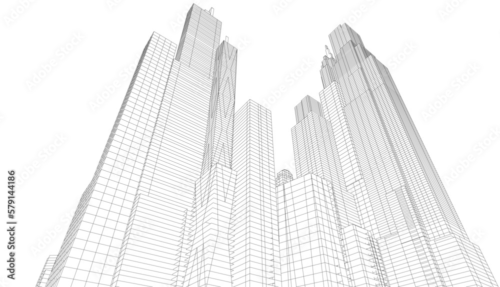 City architecture vector 3d illustration City architecture vector 3d illustration