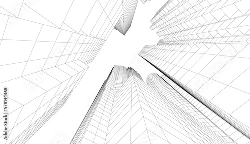 City architecture vector 3d illustration