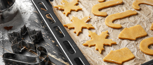 Baking sheet with raw Chris...