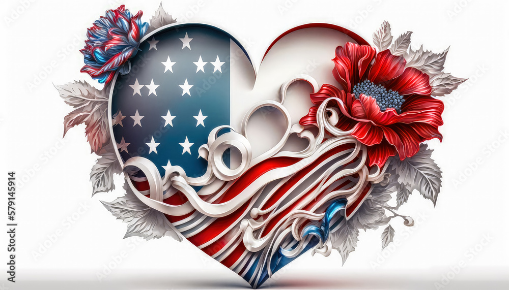 Obraz premium Veteran Day USA Memorial Erinnerung Ehemalige Soldaten Waffenstillstand Weltkrieg Background Cover Generative AI Digital Art Liebe Herz und Vertrauen