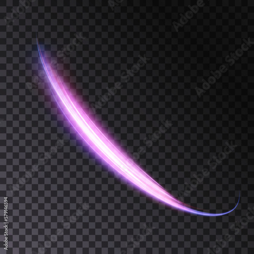 Vector illustration of dynamic light sources on a dark background. High speed in night abstraction. Abstract light swirl. For web design, game design. PNG vector 