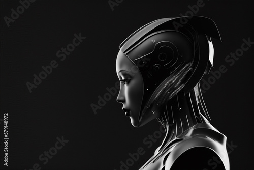 Robot woman background. Created with generative Ai technology.