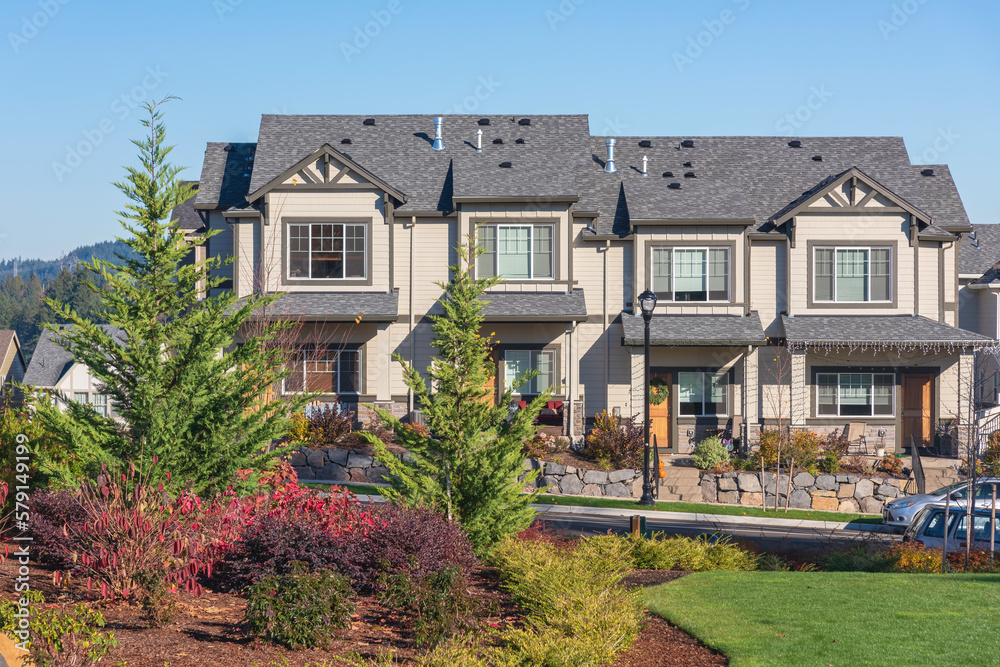 Houses in a neighborhood Wilsonville Oregon.