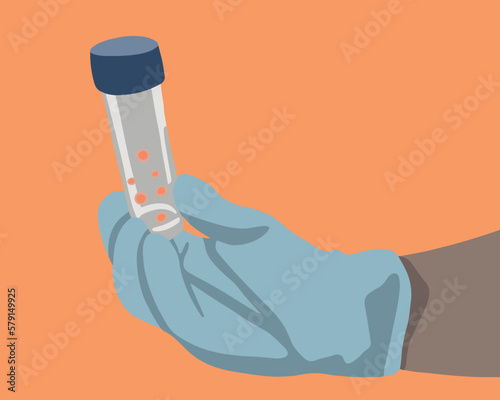 Vector isolated illustration of eggs in a test tube. Egg donation. Egg freezing.