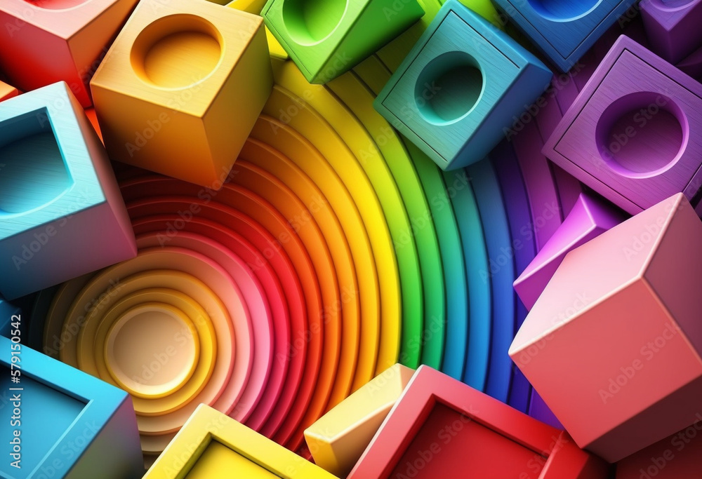 Ai-Generated Render of a Colorful Rainbow Mosaic Artwork: An Abstract ...