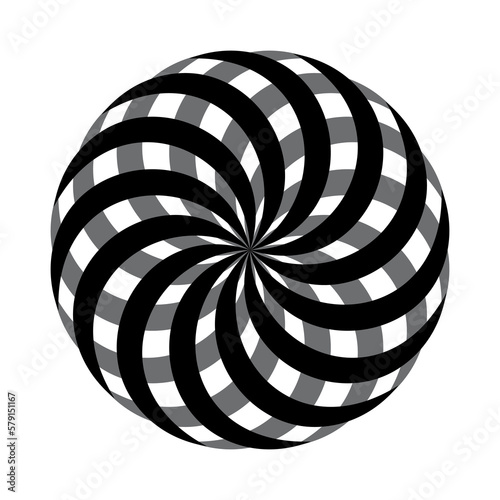 Optical circle kinetic illusion design author's illustration the effect of depth and volume occurs when the circle rotates.