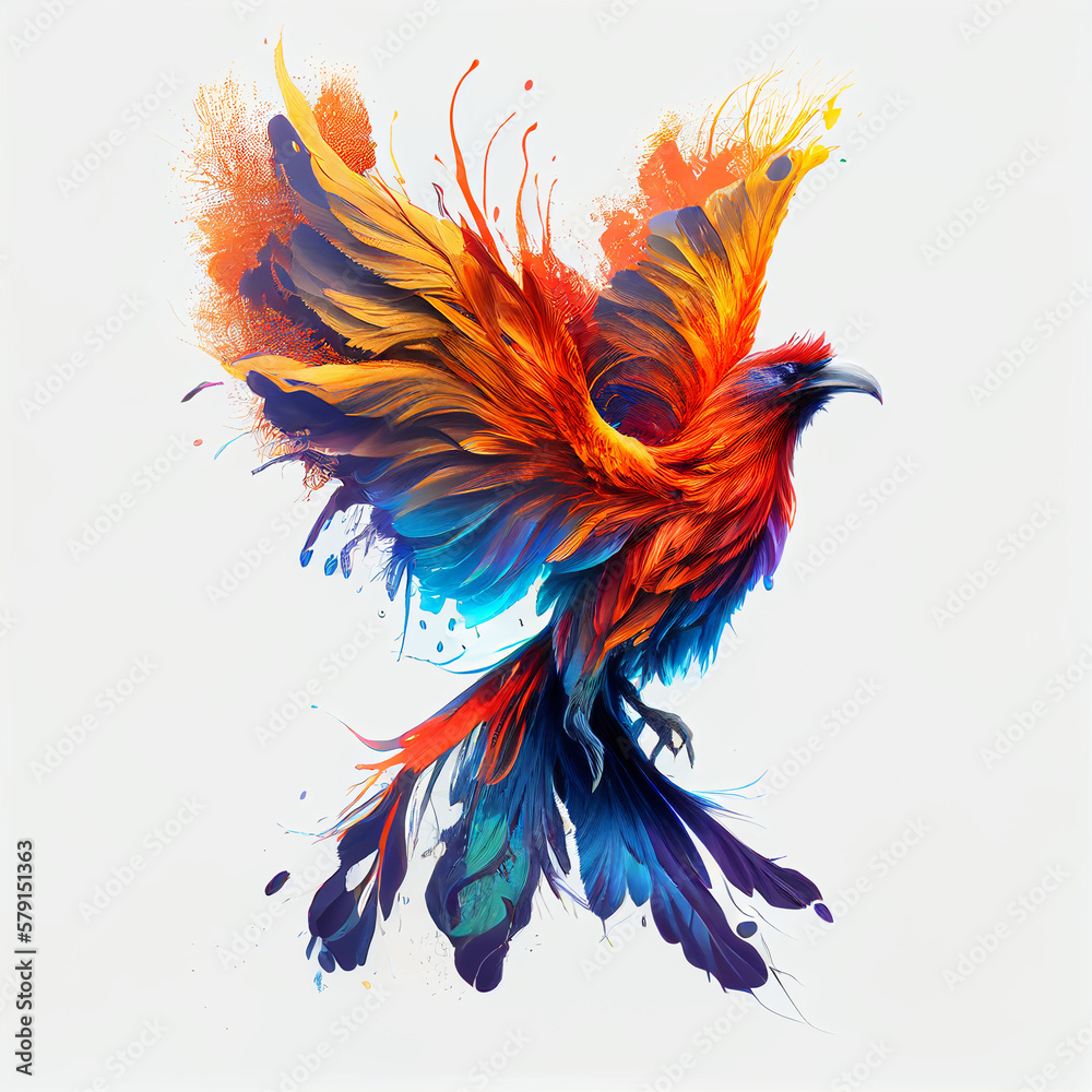 colorful pheonix, majestic looking- generative ai 