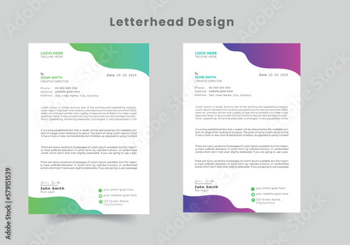 Abstract Corporate Business Style Letterhead Design Vector Template For Your Project. Simple And Clean Print Ready Design, Elegant Flat Design Vector Illustration.