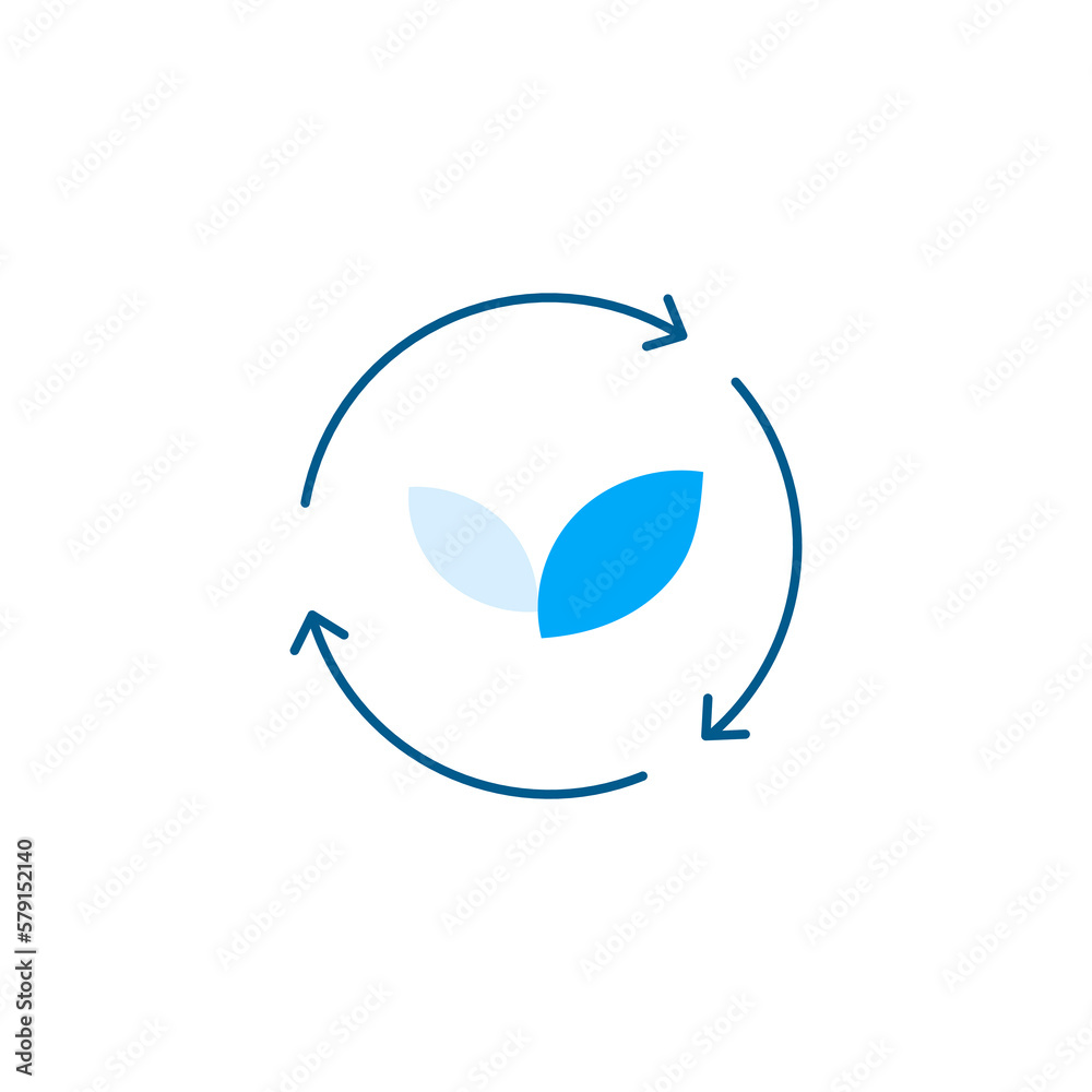 Biodegradable vector line icon.