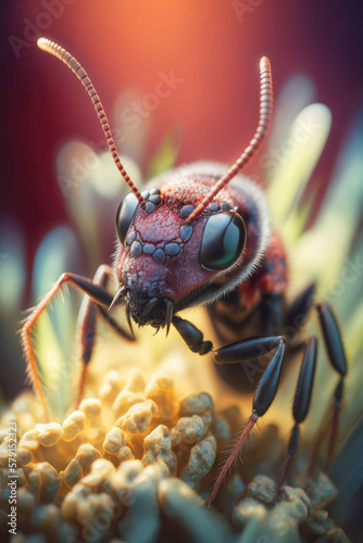 Zoomed Ant, Macro, Detailed, Nature,  Made by AI, AI generated, Artificial intelligence © Otugen