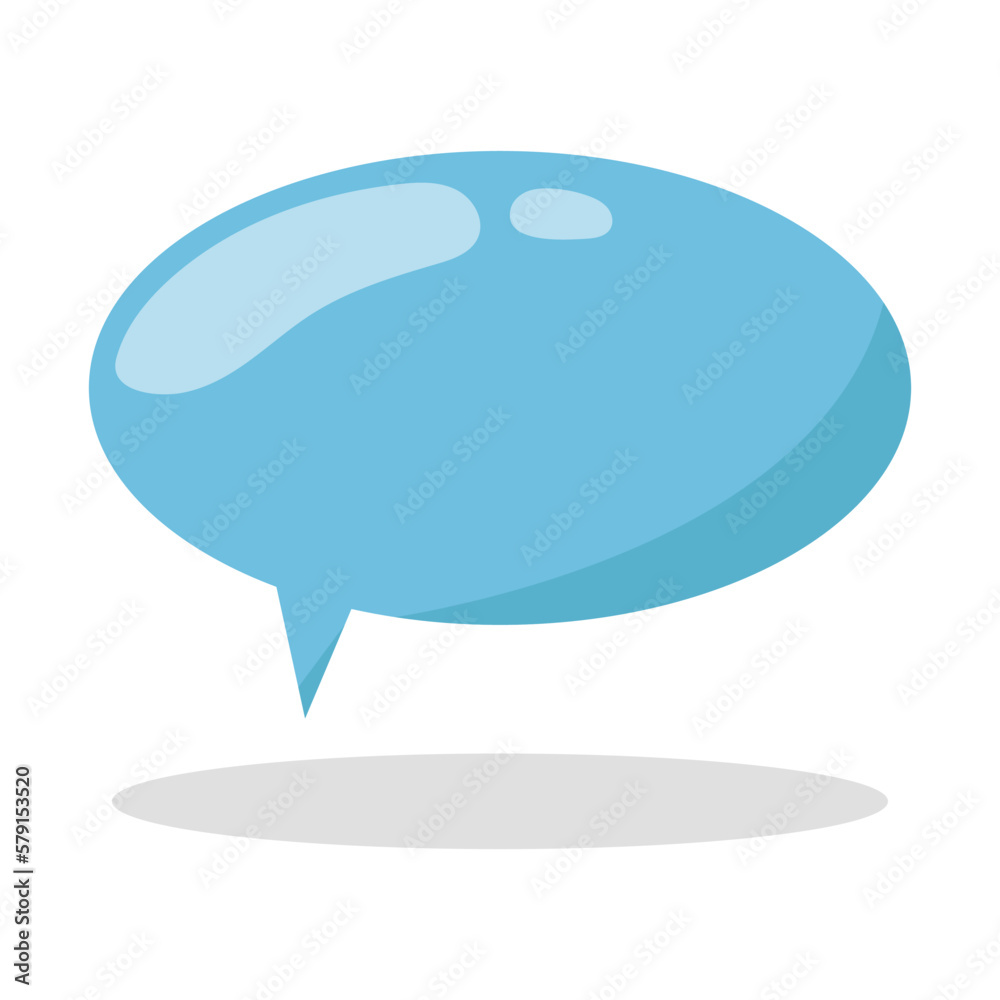 Speech bubble in blue color. Chat bubble in vector. Speech bubble in blue color. Chat bubble in vector.