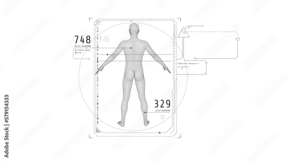 Looped animation of 3D human figure HUD element. Looped animation of 3D human figure HUD element.