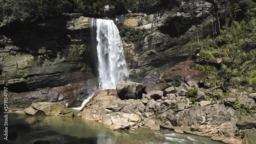 Waterfall in the bush - Mangatini Falls, Charming Creek Walkway, West Coast, New Zealand photo