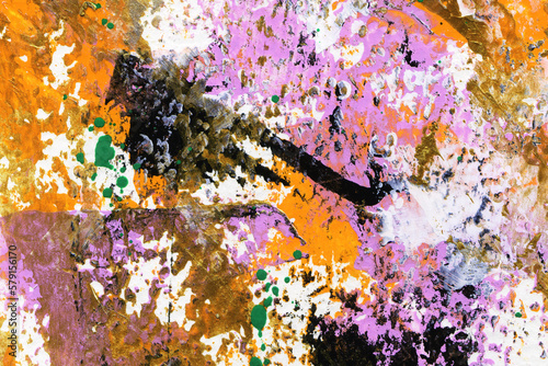 Hand drawn abstract multicolored acrylic texture. Colourful background.
